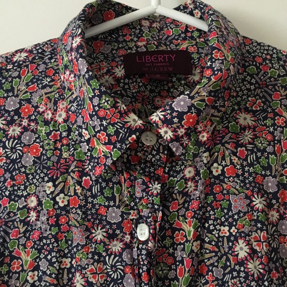 LIBERTY x J CREW Kayoko Floral Cotton Button Up Shirt 4 - Picture 5 of 7